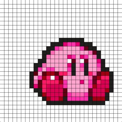 kirby pixel art - Sitting Kirby by HoshiNoKaabi on Kandi Patterns ...