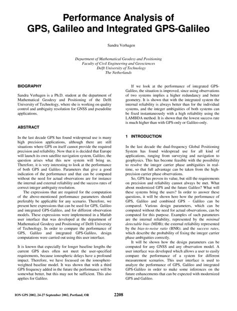 (PDF) Performance analysis of GPS, Galileo and integrated GPS-Galileo