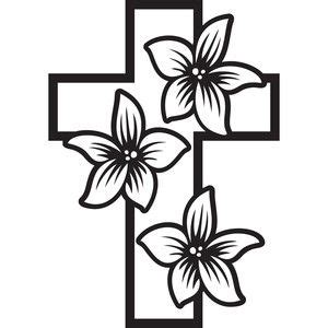 Easter Cross Silhouette Design