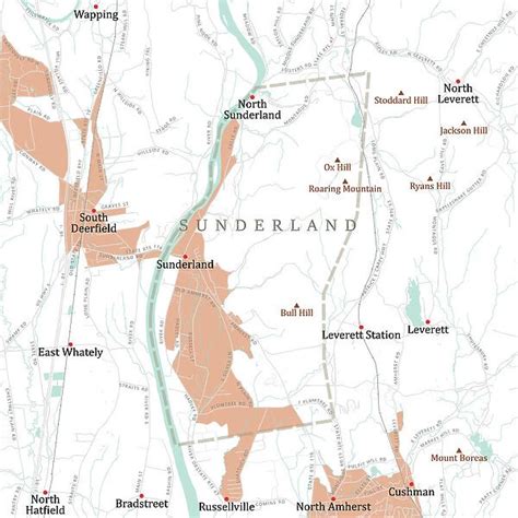 MA Franklin Sunderland Vector Road Map For sale as Framed Prints ...