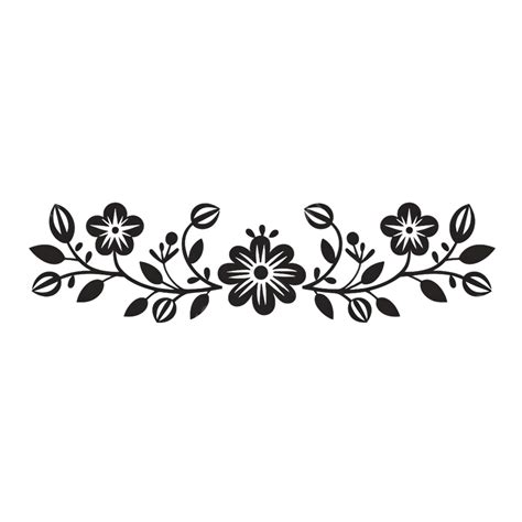 Black Floral Lace Floral Plant Border Lines European Retro Decorative ...