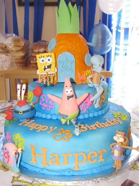 Spongebob birthday cake, Spongebob birthday party, Spongebob cake