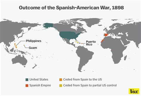 Map of land gained/lost after Spanish-American War.