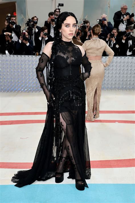 Billie Eilish Wore A Beautiful Black Lace Corset Dress At The 2023 Met Gala