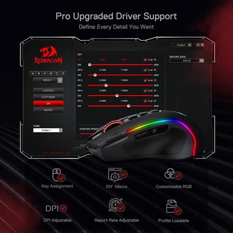 Redragon M612 Predator RGB Gaming Mouse- 8000 DPI -11 Buttons