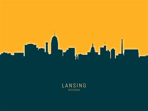 Lansing Michigan Skyline Digital Art by Michael Tompsett | Fine Art America