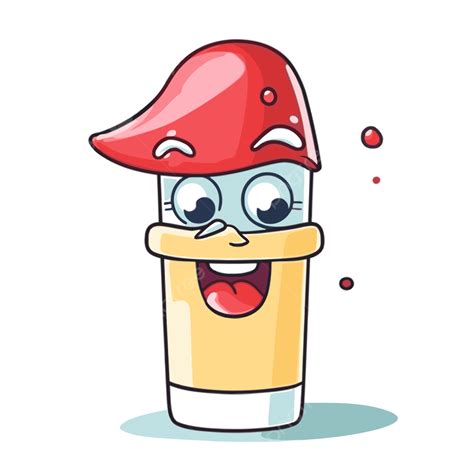 Chapstick Clipart Cartoon Juice With Red Hat Of Face Vector, Chapstick ...