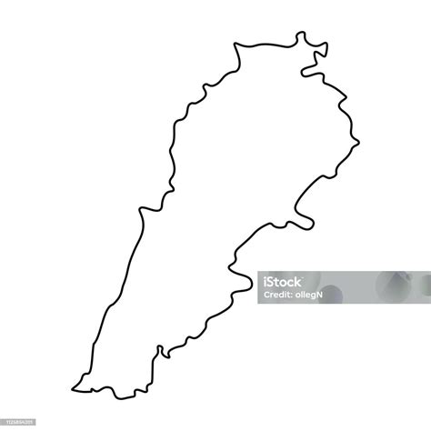 Map Of Lebanon Outline Silhouette Of Lebanon Map Vector Illustration Stock Illustration ...