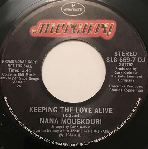 Nana Mouskouri – Keeping The Love Alive (1984, Vinyl) - Discogs