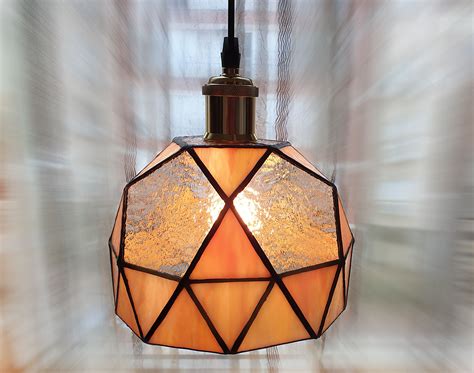 Stained Glass Geometric Ceiling Lamp Bedroom Light Glass - Etsy Israel | Geometric ceiling lamp ...
