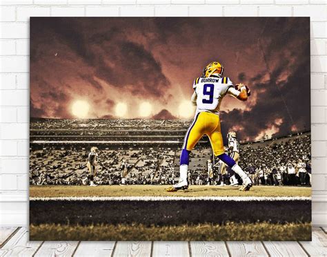 Joe Burrow Canvas Print LSU Tigers Wall Art Sports Art - Etsy