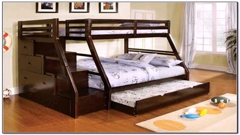 Full Over Queen Bunk Bed With Stairs - Furniture Of America Albin Black Full Over Queen Metal ...