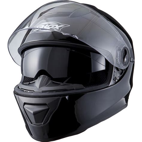 Shox Assault Solid Black Motorcycle Helmet Motorbike Full Face Inner ...