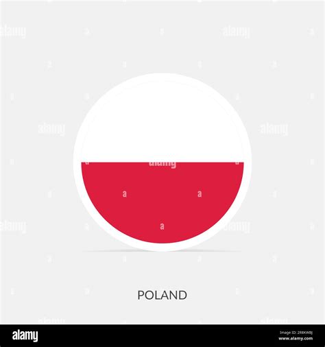 Poland round flag icon with shadow Stock Vector Image & Art - Alamy