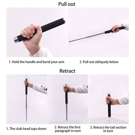 21/26'' Outdoor Telescopic Stick Defense Protect Self Retractable ...