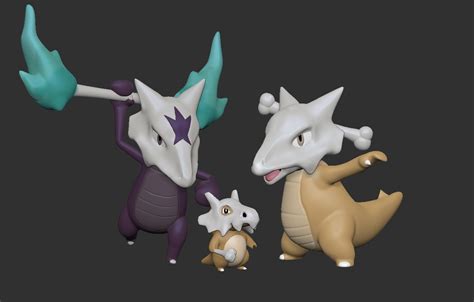 STL file pokemon cubone , marowak ,alola marowak・3D printable model to download・Cults