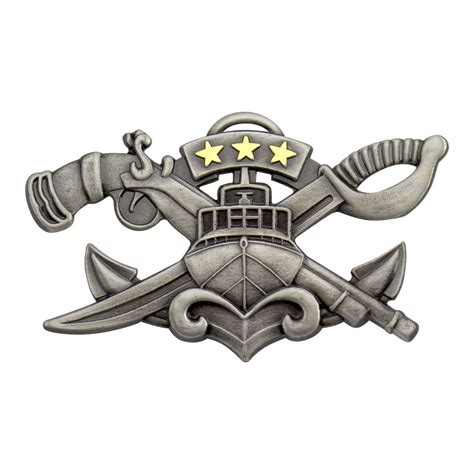 Navy SWCC Special Warfare Combatant Crew Badge - Silver Oxidized | USAMM