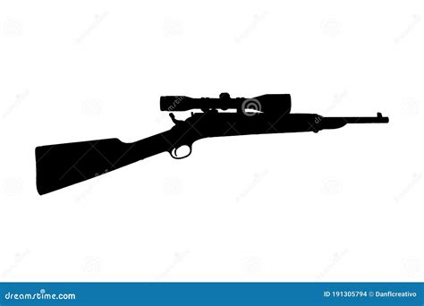 Rifle Graphic Silhouette stock illustration. Illustration of shape - 191305794