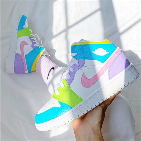 Nike Colorful Custom Air Jordan 1 mid | Sneakers fashion, Cute sneakers, Cute nike shoes