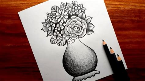Flower Vase Pencil Shading