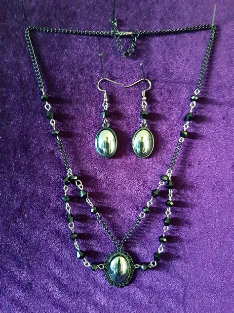 Gothic Hematite Jewellery Set