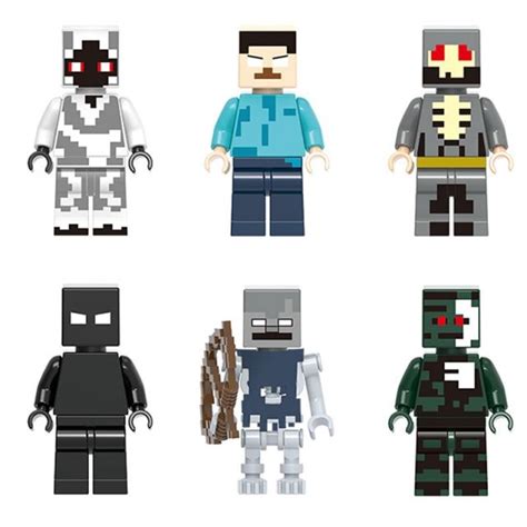 6Pcs Set MineCraft Herobrine Lego Compatible Block Mini Figure Toys 81011 | Minecraft mini ...