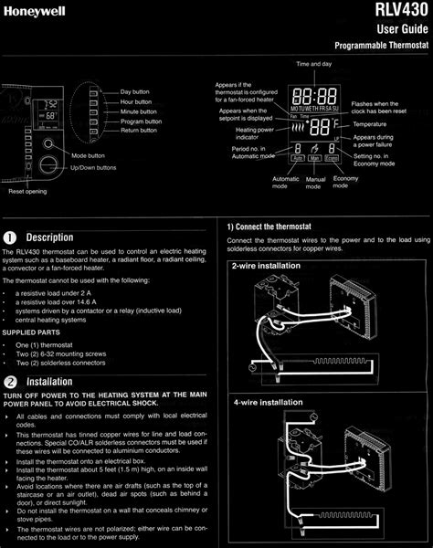 RLV430 HoneyWell Programmable Thermostat Manual