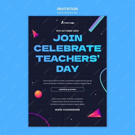 Premium PSD | World teachers' day invitation template