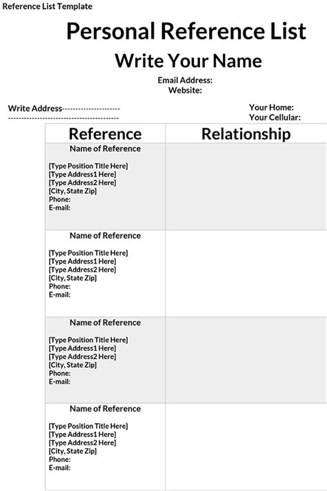 30 Professional Reference Page Examples | Format and Tips