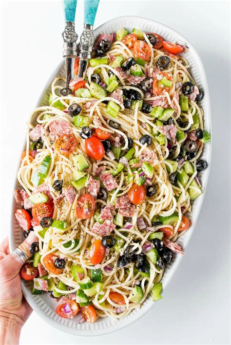 Summer Italian Spaghetti Salad Recipe - Reluctant Entertainer