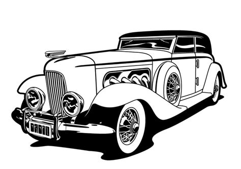 Free Classic Car Clipart Black And White, Download Free Classic Car Clipart Black And White png ...