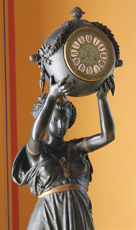 sculpture, antique clock, art deco, exhibition, museum, fürst-pückler-park, branitz, close-up ...