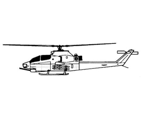 Airline Aircraft Drawings amd Coloring Sheets - AH-1 Cobra