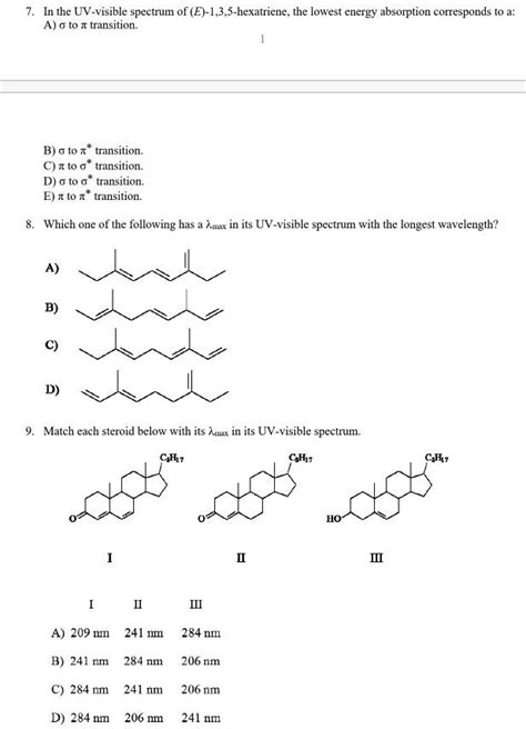 SOLVED: In the UV-visible spectrum of (E)-1,3,5-hexatriene, the lowest ...