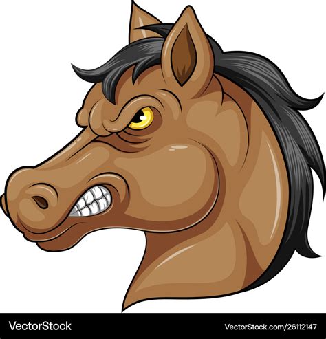 Mascot head an angry horse Royalty Free Vector Image