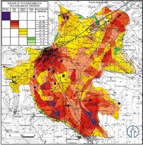 Venafro Plain Aquifer pollution vulnerability map computed using the... | Download Scientific ...