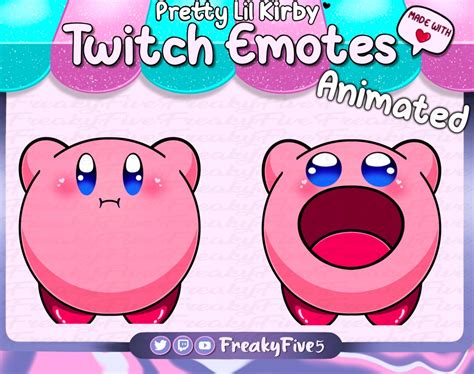 ANIMATED Bouncing Kirby Emote for Twitch and Discord Animated Kirby Emote Video Game Emote ...