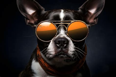 Premium AI Image | Funny dog wearing sunglasses