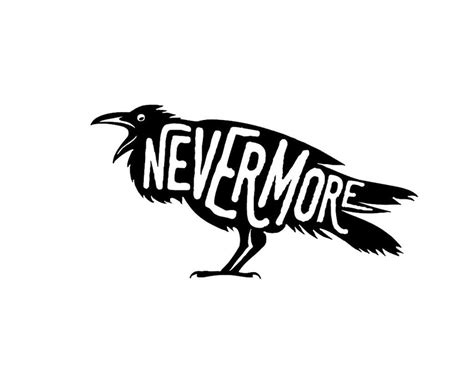 SVG Nevermore Raven Edgar Allan Poe Digital (Download Now) - Etsy