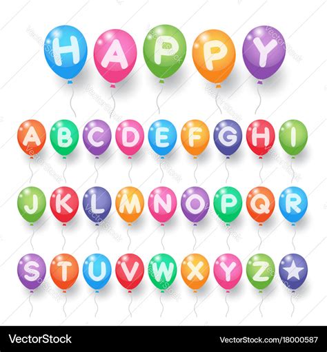 Colorful alphabet letter balloons Royalty Free Vector Image