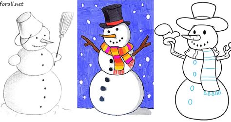 25 Easy Snowman Drawing Ideas - How to Draw a Snowman