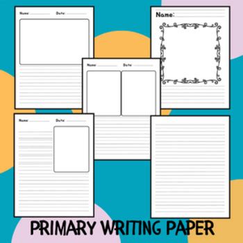 Primary Writing Paper with Picture Box by Professional Teacher's Path