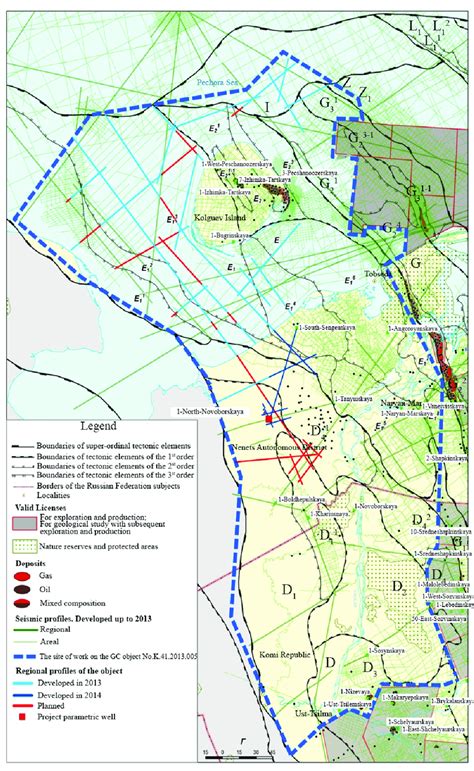 The scheme of seismic exploration of the research area. The scheme of ...