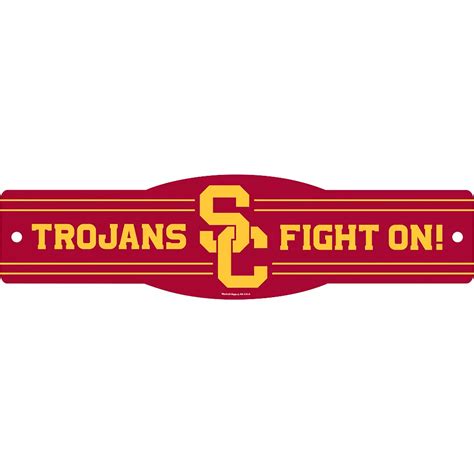 USC Trojans Street Sign 17in x 4 1/2in | Party City