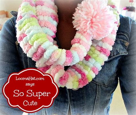 Pom Pom Scarf on a Loom - LoomaHat.com