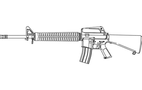 M16 Rifle dxf File Free Download - 3axis.co