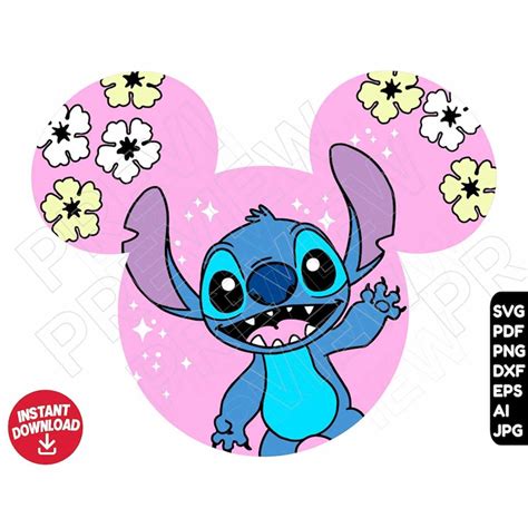 Stitch SVG ears dxf svg png clipart cricut , cut file layere - Inspire ...