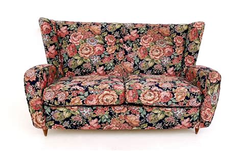 Vintage Italian Floral Fabric Sofa by Paolo Buffa, 1950s for sale at Pamono