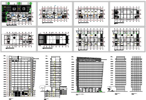 High-rise building plan detail dwg file - Cadbull