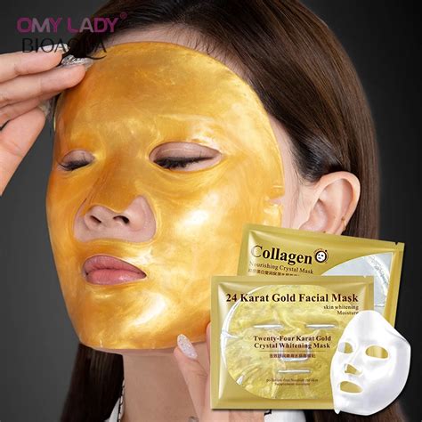 24k gold facial mask / collagen essence face mask crystal masks repair dry skin whitening ...